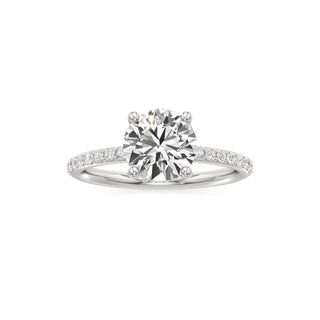 Classic Prong Set Hidden Halo Radiant Engagement Ring
