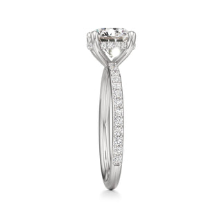 Classic Prong Set Hidden Halo Radiant Engagement Ring