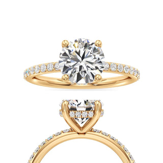 Classic Prong Set Hidden Halo Radiant Engagement Ring
