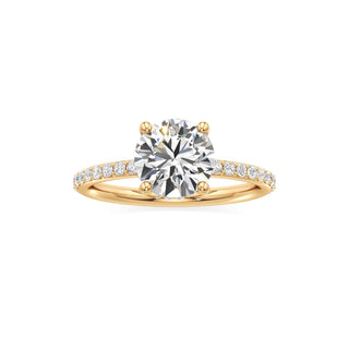 Classic Prong Set Hidden Halo Radiant Engagement Ring