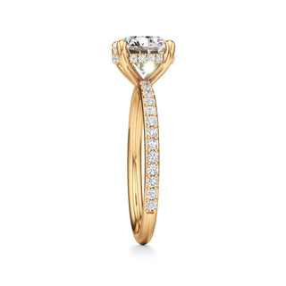 Classic Prong Set Hidden Halo Radiant Engagement Ring