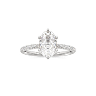 Classic Prong Set Six Prong Elongated Cushion Engagement Ring
