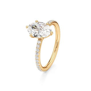 Classic Prong Set Six Prong Elongated Cushion Engagement Ring