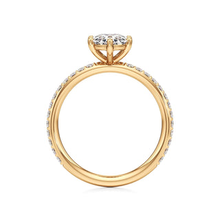 Classic Prong Set Six Prong Elongated Cushion Engagement Ring