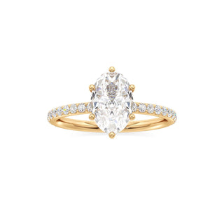 Classic Prong Set Six Prong Elongated Cushion Engagement Ring