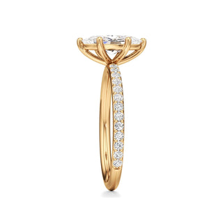 Classic Prong Set Six Prong Elongated Cushion Engagement Ring