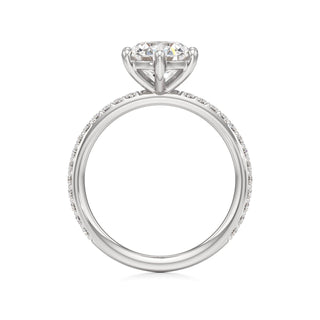 Classic Prong Set Six Prong Elongated Cushion Engagement Ring