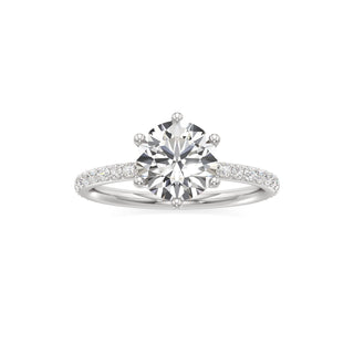 Classic Prong Set Six Prong Elongated Cushion Engagement Ring