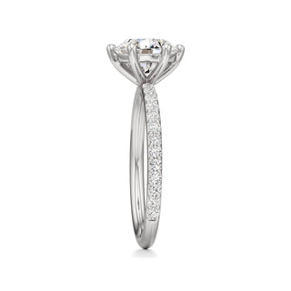 Classic Prong Set Six Prong Elongated Cushion Engagement Ring