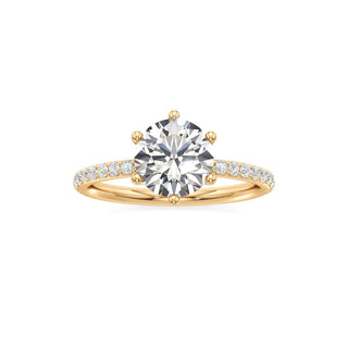 Classic Prong Set Six Prong Elongated Cushion Engagement Ring