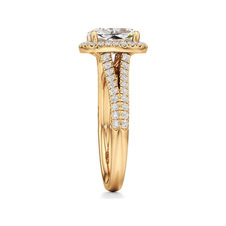 Clio Marquise Halo with Split Diamond Band