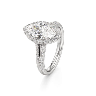 Clio Marquise Halo with Split Diamond Band