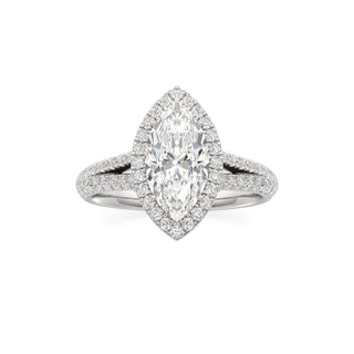 Clio Marquise Halo with Split Diamond Band