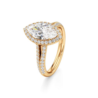 Clio Marquise Halo with Split Diamond Band