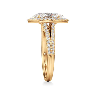 Clio Marquise Halo with Split Diamond Band