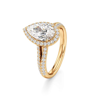 Clio Marquise Halo with Split Diamond Band