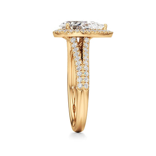 Clio Marquise Halo with Split Diamond Band