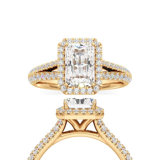 Clio Radiant Halo with Split Diamond Band