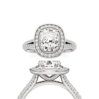 Clover Round Double Halo Split Band