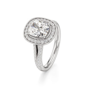 Clover Pear Double Halo Split Band