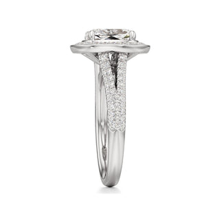 Clover Pear Double Halo Split Band