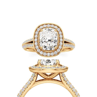 Clover Round Double Halo Split Band