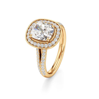 Clover Pear Double Halo Split Band