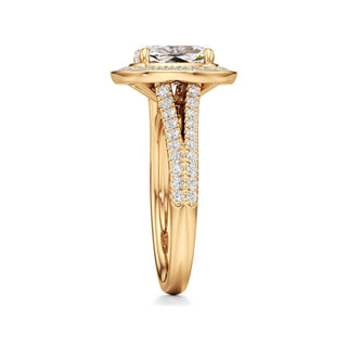 Clover Pear Double Halo Split Band