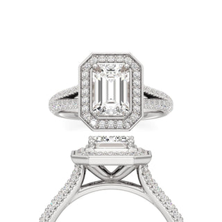 Clover Round Double Halo Split Band