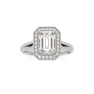 Clover Pear Double Halo Split Band