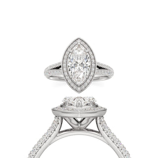 Clover Round Double Halo Split Band