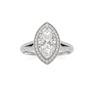 Clover Pear Double Halo Split Band