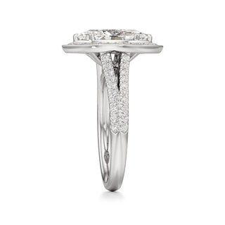 Clover Pear Double Halo Split Band