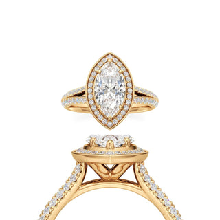 Clover Round Double Halo Split Band