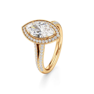 Clover Pear Double Halo Split Band