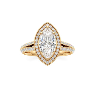 Clover Pear Double Halo Split Band
