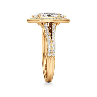 Clover Pear Double Halo Split Band