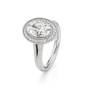 Clover Pear Double Halo Split Band