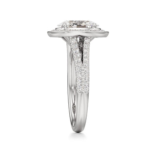 Clover Pear Double Halo Split Band
