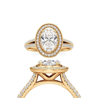 Clover Round Double Halo Split Band