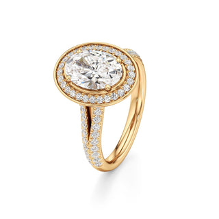 Clover Pear Double Halo Split Band