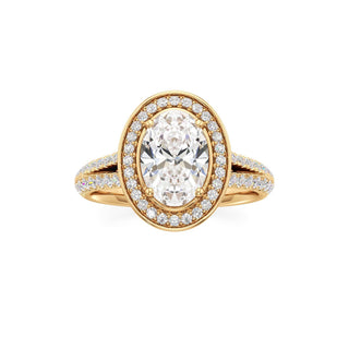 Clover Pear Double Halo Split Band