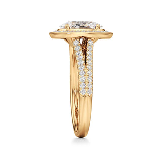Clover Pear Double Halo Split Band
