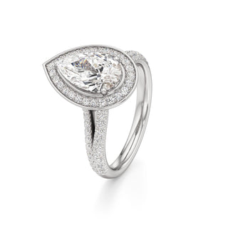 Clover Pear Double Halo Split Band