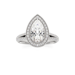 Clover Pear Double Halo Split Band