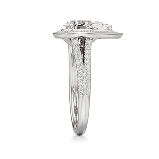 Clover Pear Double Halo Split Band