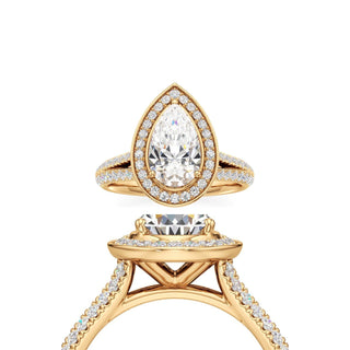Clover Round Double Halo Split Band