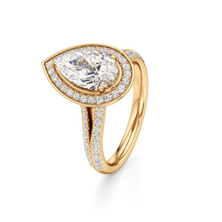 Clover Pear Double Halo Split Band