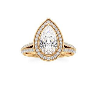 Clover Pear Double Halo Split Band