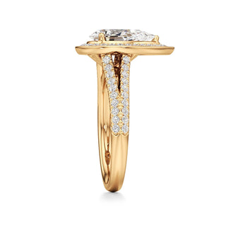 Clover Pear Double Halo Split Band